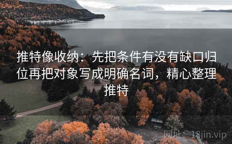 推特像收纳：先把条件有没有缺口归位再把对象写成明确名词，精心整理推特