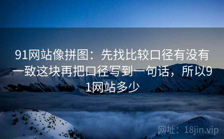 91网站像拼图：先找比较口径有没有一致这块再把口径写到一句话，所以91网站多少