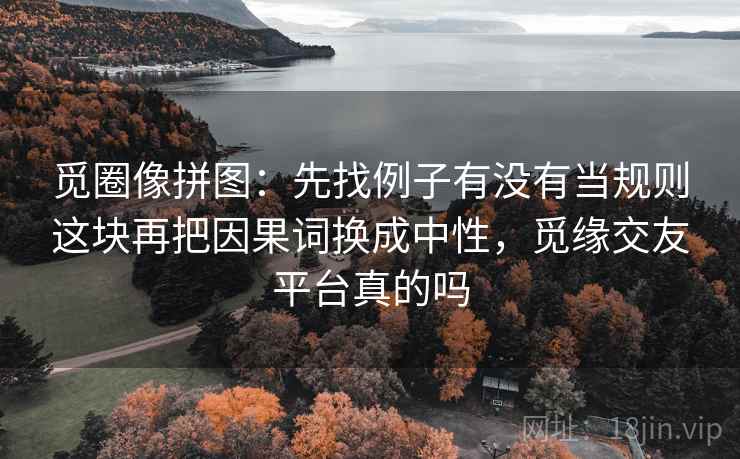 觅圈像拼图：先找例子有没有当规则这块再把因果词换成中性，觅缘交友平台真的吗