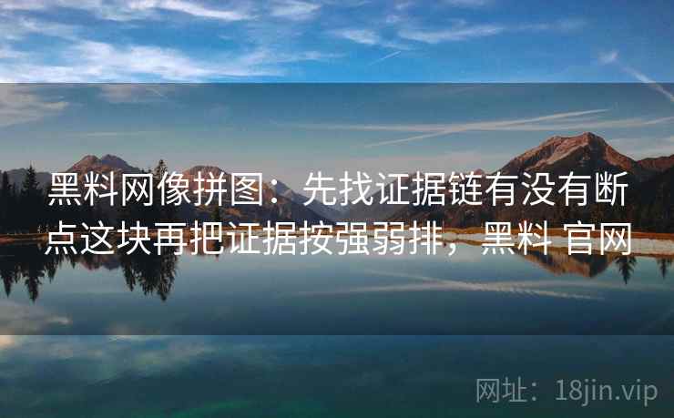 黑料网像拼图:先找证据链有没有断点这块再把证据按强弱排,黑料 官网 黑料网像拼图:先找证据链有没有断点这块再把证据按强弱排,黑料 官网